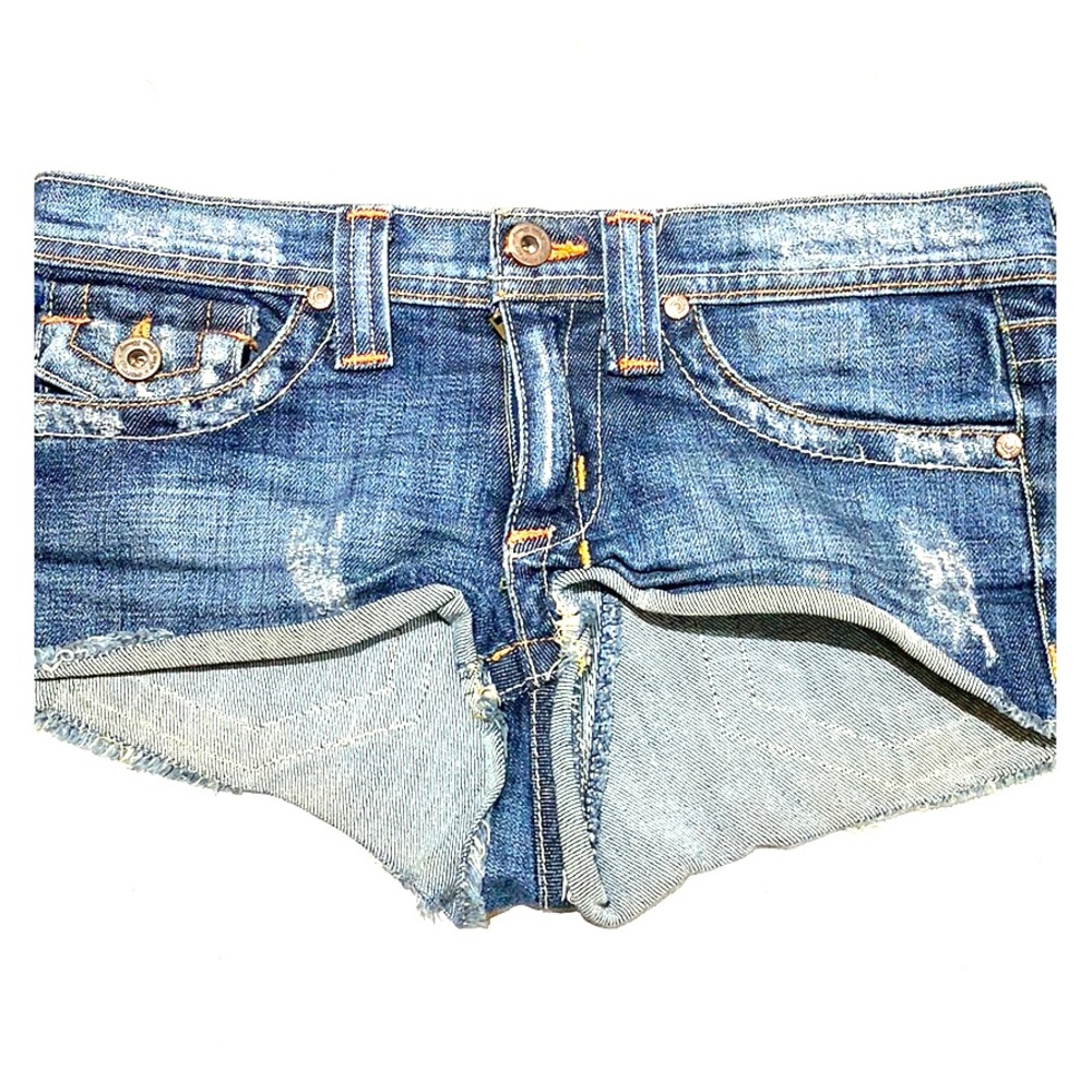 Low Cut Denim Short Shorts